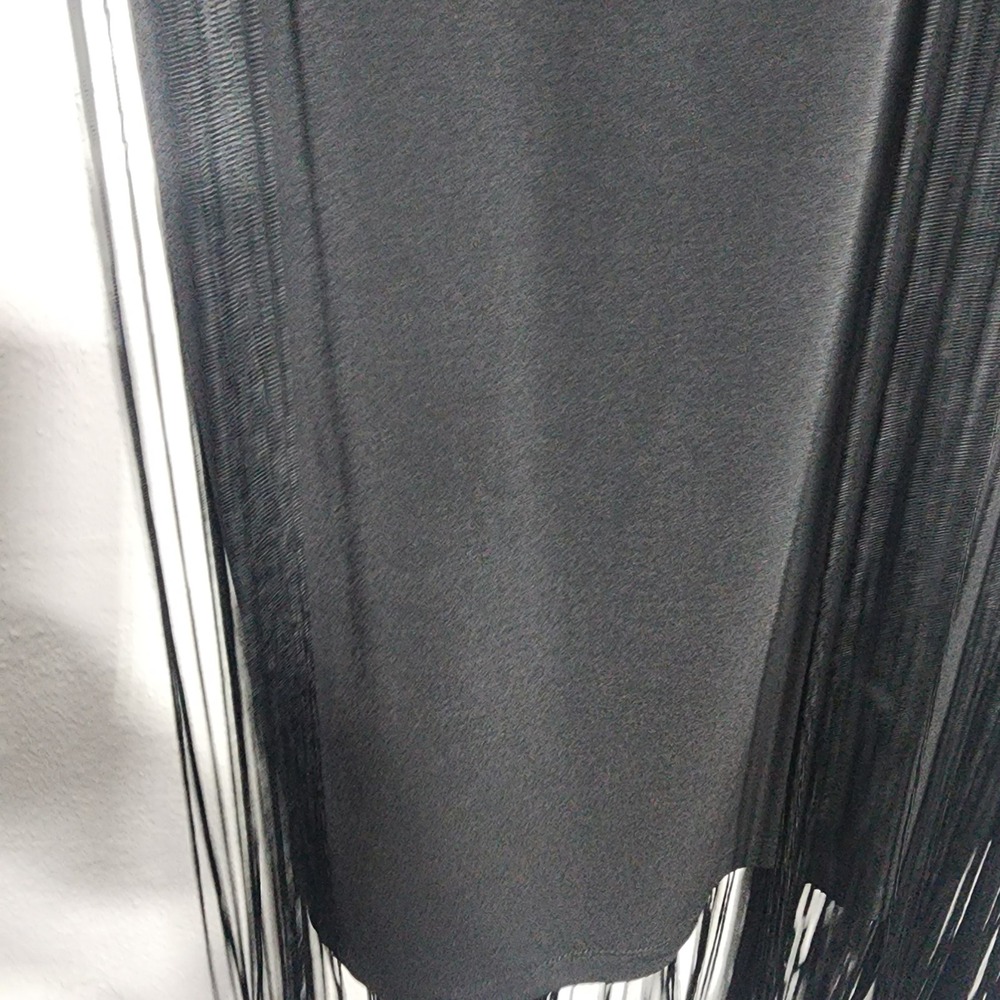 Boston Proper Swingy‎ Fringe Dress Proper Black V-Neck Sleeveless Mini 10 NEW - Picture 9 of 12